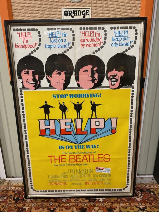 Vintage 1965 The Beatles HELP Original United Artists Film Poster