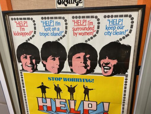 Vintage 1965 The Beatles HELP Original United Artists Film Poster