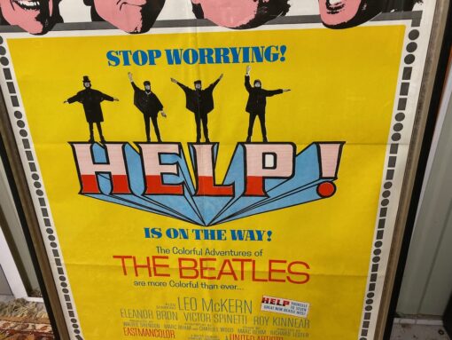 Vintage 1965 The Beatles HELP Original United Artists Film Poster