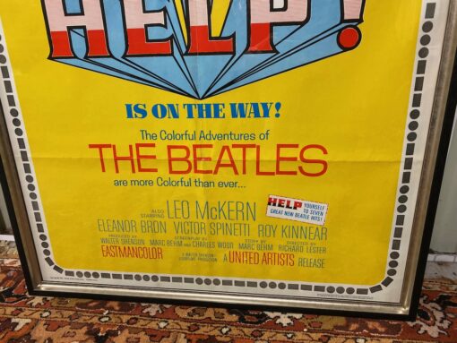 Vintage 1965 The Beatles HELP Original United Artists Film Poster