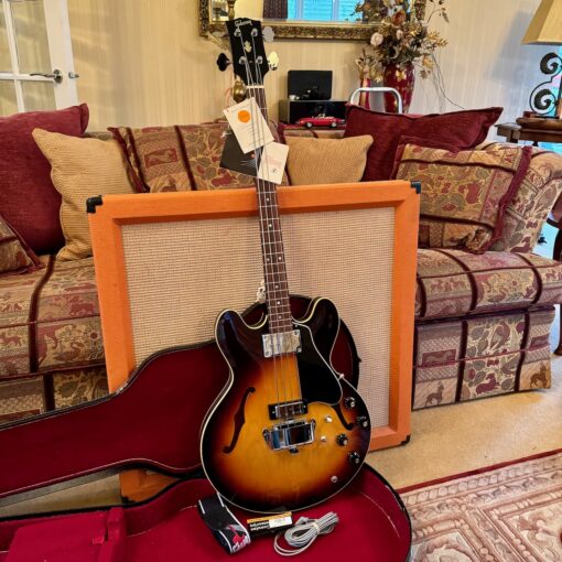 Vintage 1968 Gibson EB2 D Museum Condition Sunburst Bass Guitar OHSC Tags