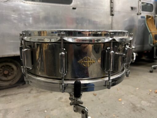 Vintage 1970s ASBA Stainless Steel 14x5.5 Snare Drum