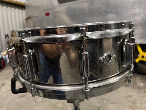 Vintage 1970s ASBA Stainless Steel 14x5.5 Snare Drum