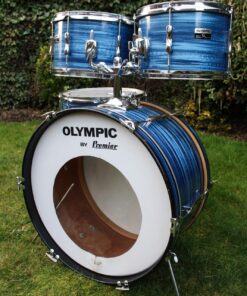 Vintage 1970s Premier Olympic Blue Silk Pearl Drum Kit