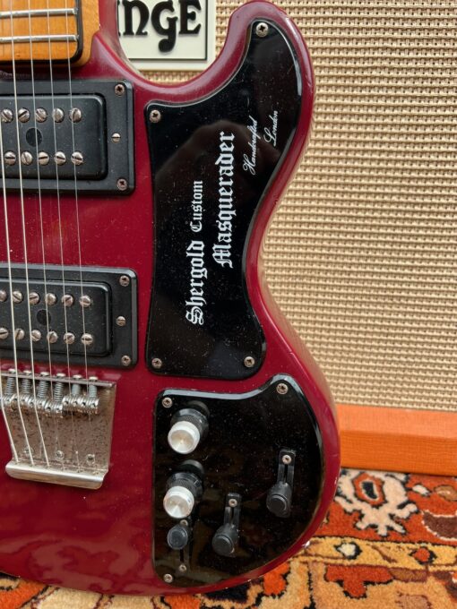 Vintage 1970s Shergold Masquerader Custom Wine Red Guitar 