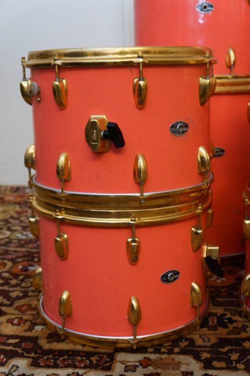Vintage 1970s Slingerland Factory Custom 12 Piece Pink Gold Drum Kit