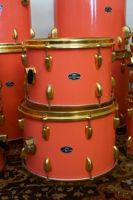Vintage 1970s Slingerland Factory Custom 12 Piece Pink Gold Drum Kit