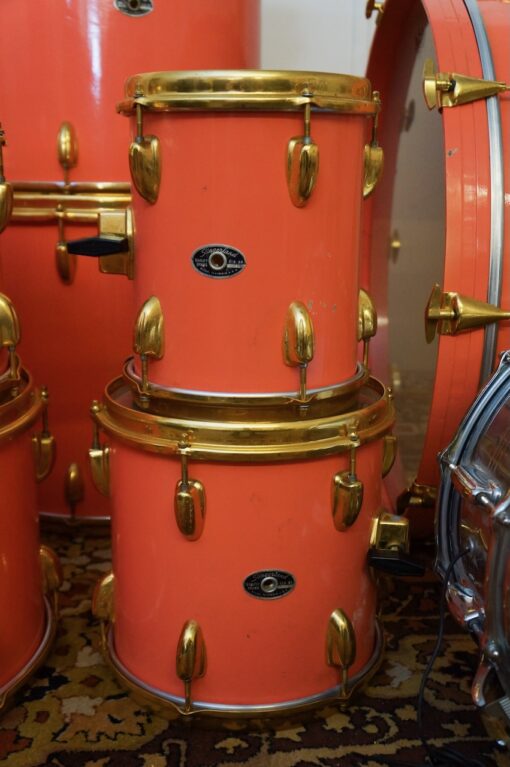 Vintage 1970s Slingerland Factory Custom 12 Piece Pink Gold Drum Kit