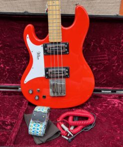 Vintage 1970s Wilson Watkins WEM Rapier Red Lefty Bass Guitar