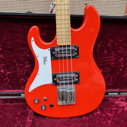 Vintage 1970s Wilson Watkins WEM Rapier Red Lefty Bass Guitar