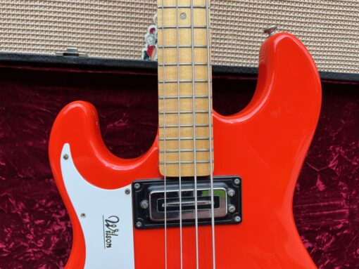 Vintage 1970s Wilson Watkins WEM Rapier Red Lefty Bass Guitar