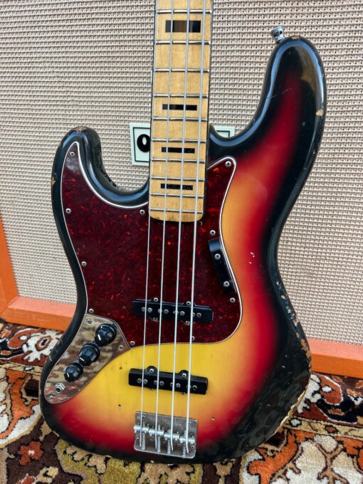 Vintage 1977 Antoria Jazz Japan Sunburst Lefty Bass Guitar