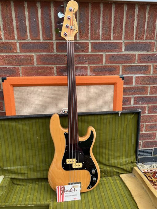 Vintage 1979 Fender USA Precision Natural Fretless Bass Guitar