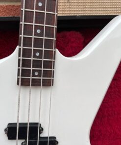 Vintage 1980s Hamer USA Blitz White Bass Guitar OHSC