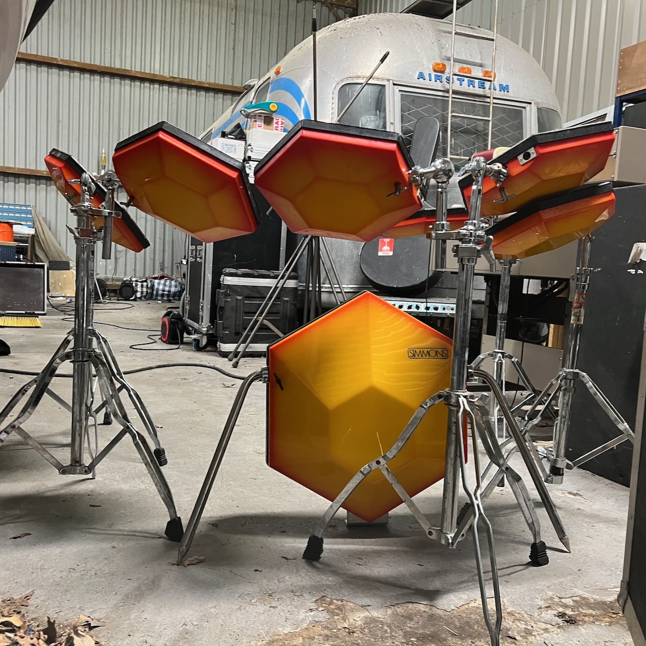 Vintage 1980s Simmons Red Yellow 7x Drums Pads Controllers Ronnie Lane Studio Vintage 1980s Simmons Red Yellow 7x Drums Pads Controllers Ronnie Lane Studio