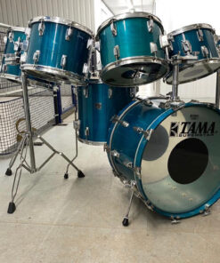 Vintage 1980s Tama Superstar Aquamarine 8 Piece Drum Kit