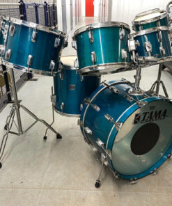Vintage 1980s Tama Superstar Aquamarine 8 Piece Drum Kit