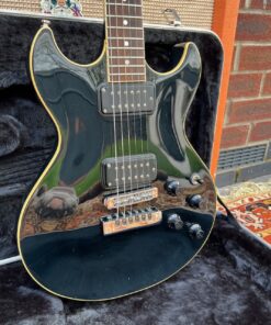 Vintage 1985 1986 Fender Flame Standard Black Electric Guitar